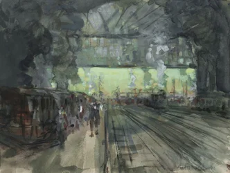 Winterabend in den Bahnhöfen, 1910